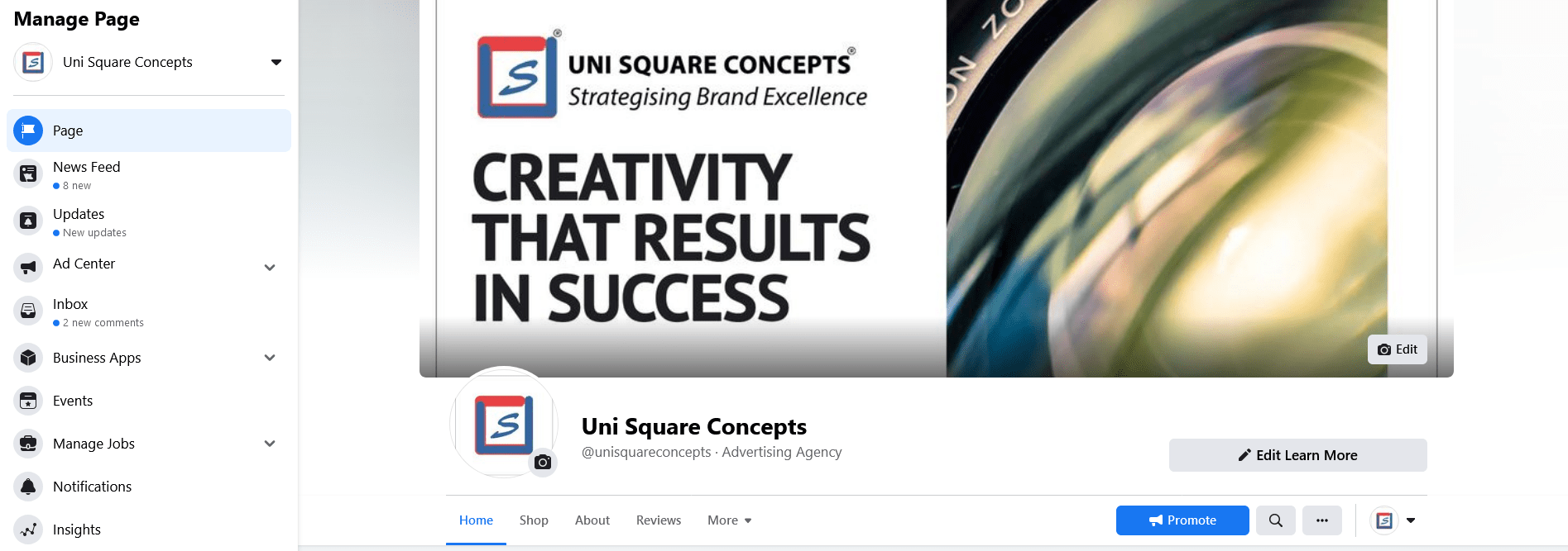 facebook business page uni square concepts